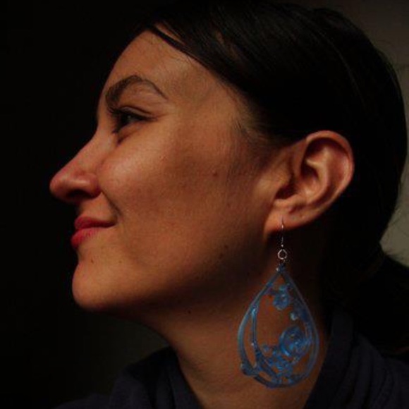 Victorian Art Deco Acrylic Earrings Various Colors - Picture 8 of 8